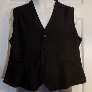 Plus Size Black Button Front Vest